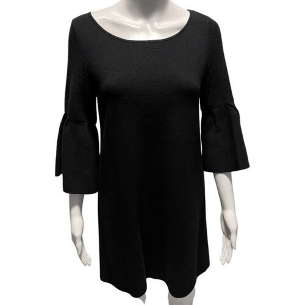 MOTH Anthropologie Black Bell Sleeve Sweater Dress Size‎ S